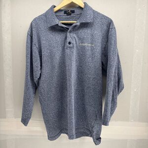 Daimler Chrysler Brushed Cotton Super Soft Long Sleeve Polo Gray Size Large EUC